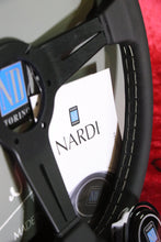 Load image into Gallery viewer, NARDI CLASSIC 340 MM BLACK CENTRE/ GREY STITCH
